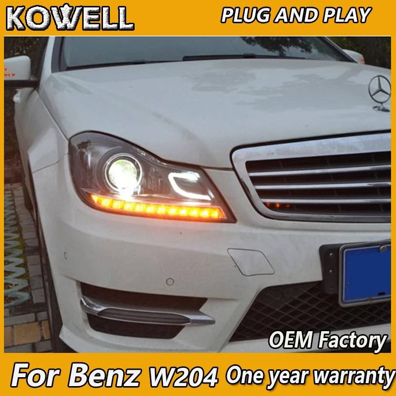 Автостайлинг KOWELL для Benz W204 фары 2011-2013 C180 C200 C260 светодиодные drl H7 hid Биксеноновые