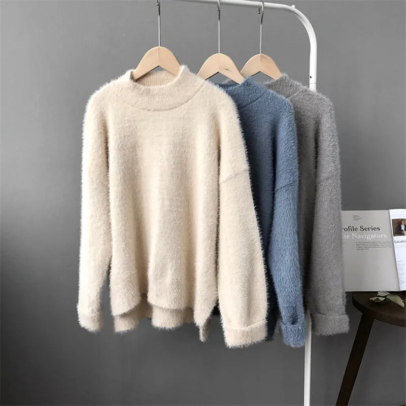 Winter Oversize Knit Sweater Women 2018 O Neck Mohair Sweater Thicken Pullovers Knitted Woman Warm Sweaters Jumpers Z9122
Winter Oversize Knit Sweater Women 2018 O Neck Mohair Sweater Thicken Pullovers Knitted Woman Warm Sweaters Jumpers Z9122