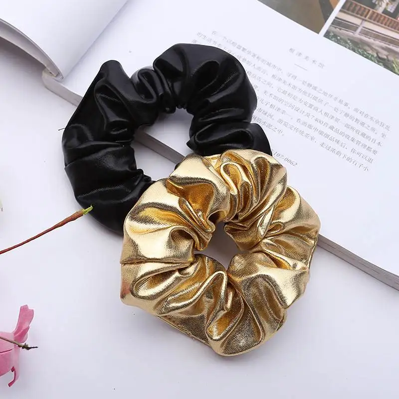 Women Hair Accessories PU Faux Leather Elastic Hair Bands For Girls Gold Black Scrunchie Ponytail Holder Hairband
Women Hair Accessories PU Faux Leather Elastic Hair Bands For Girls Gold Black Scrunchie Ponytail Holder Hairband