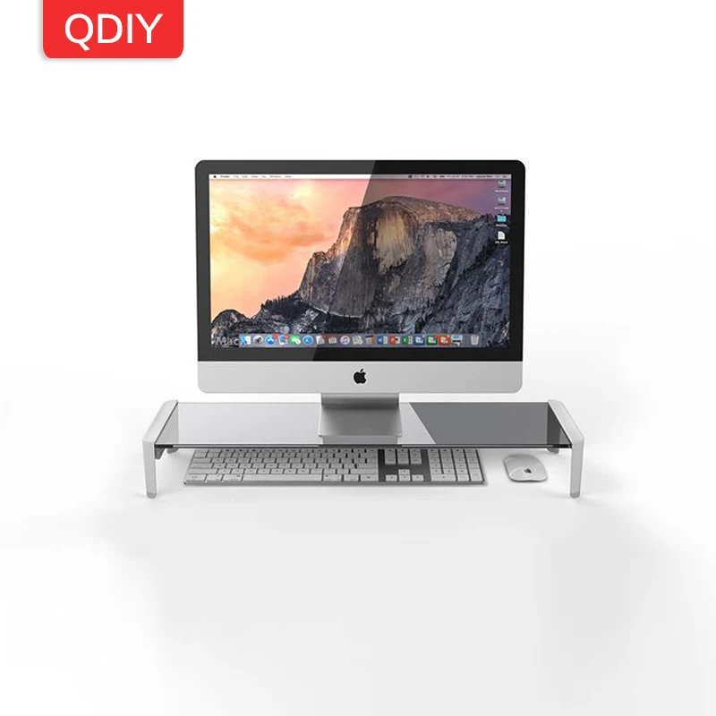 QDIY ЖК-дисплей для компьютера настольный держатель USB Стекло увеличенные полки