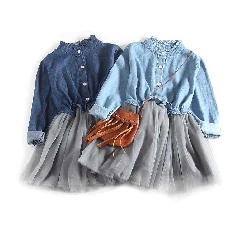 Girls Summer Long Sleeve Denim Dress Knee Length Tulle Tutu Dress Spring Autumn dress for Kids Baby Children 1-8 Years
Girls Summer Long Sleeve Denim Dress Knee Length Tulle Tutu Dress Spring Autumn dress for Kids Baby Children 1-8 Years