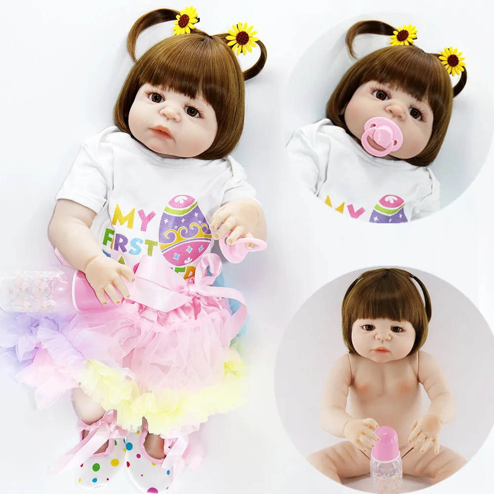 23inch full Silicone Reborn Dolls Baby Realistic Doll Reborn bathe menina Boneca baby reborn 57cm Doll For Girls play house toy
23inch full Silicone Reborn Dolls Baby Realistic Doll Reborn bathe menina Boneca baby reborn 57cm Doll For Girls play house toy