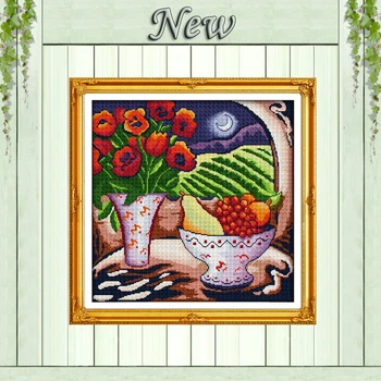 Vase & fruit under the moon,counted printed on fabric DMC 14CT 11CT Cross Stitch kit,embroidery needlework Set,Crafts Home Decor
Vase & fruit under the moon,counted printed on fabric DMC 14CT 11CT Cross Stitch kit,embroidery needlework Set,Crafts Home Decor