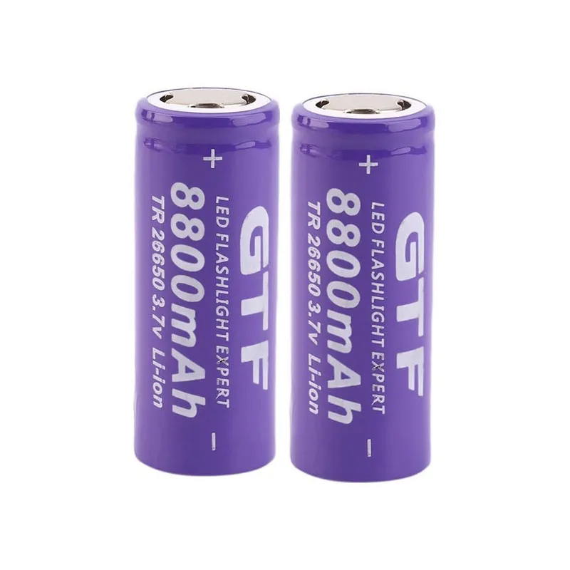 GTF 1/2/4Pcs 3.7V 26650 Battery 8800mAh Li-ion lithium Rechargeable Battery For LED Flashlight Torch Batteries Cells Dropship
GTF 1/2/4Pcs 3.7V 26650 Battery 8800mAh Li-ion lithium Rechargeable Battery For LED Flashlight Torch Batteries Cells Dropship