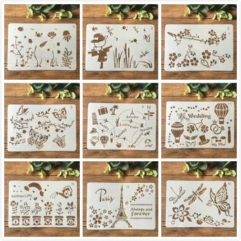 1Pcs 26cm A4 9 Types Butterfly Flower DIY Craft Layering Stencils Painting Scrapbooking Stamping Embossing Album Card Template
1Pcs 26cm A4 9 Types Butterfly Flower DIY Craft Layering Stencils Painting Scrapbooking Stamping Embossing Album Card Template