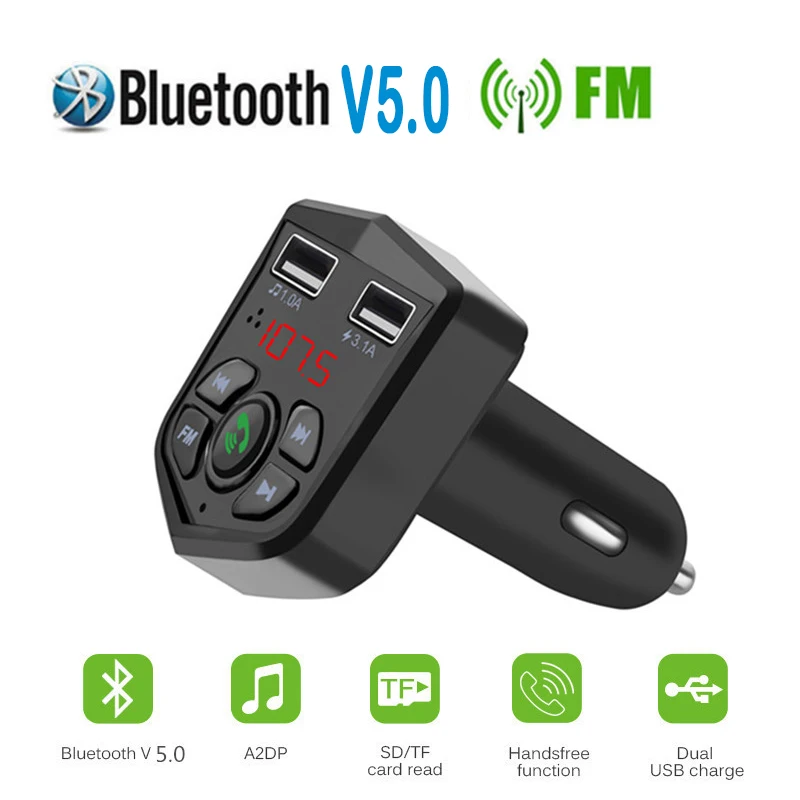 USB AUX Bluetooth Car Kit Handsfree Wireless Audio Receiver FM Transmitter Dual USB 3.1A Charger MP3 Music Player LCD Voltmeter
USB AUX Bluetooth Car Kit Handsfree Wireless Audio Receiver FM Transmitter Dual USB 3.1A Charger MP3 Music Player LCD Voltmeter