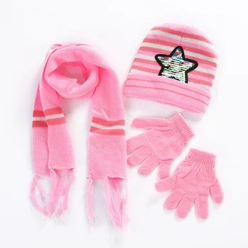Kids Autumn Winter Warm Children Scarf Hat Gloves Sets Baby Boys Girls Sequins Star Knitted Beanie Caps 3pcs Winter Set
Kids Autumn Winter Warm Children Scarf Hat Gloves Sets Baby Boys Girls Sequins Star Knitted Beanie Caps 3pcs Winter Set