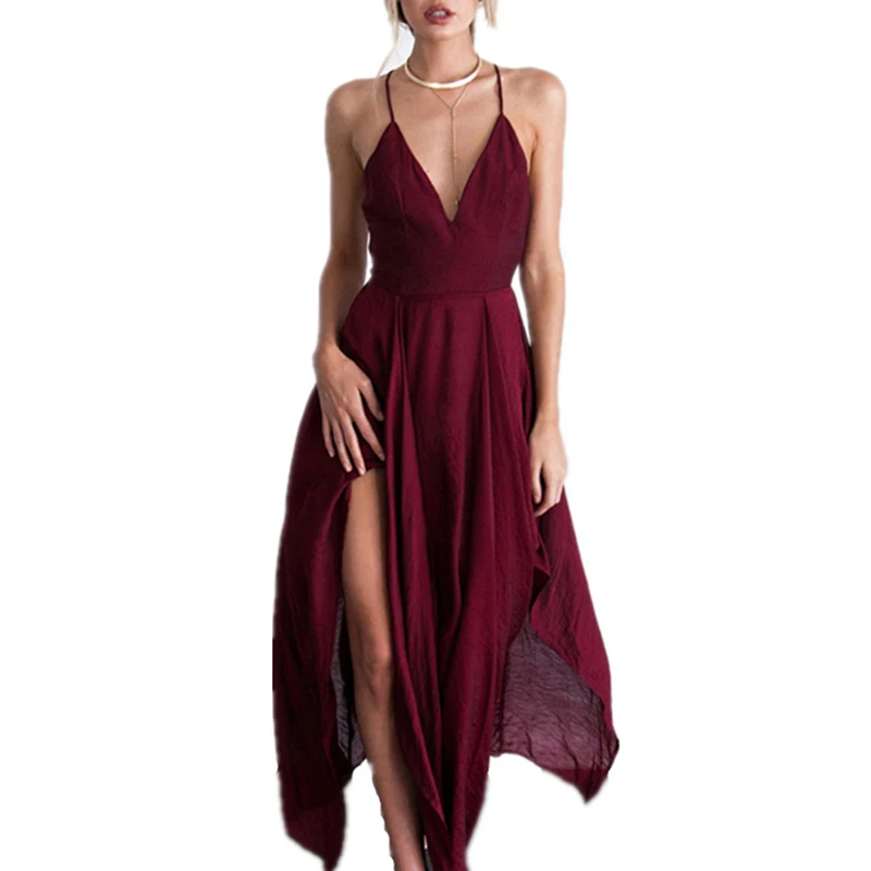 Summer Women Maxi Long Party Dress Deep V Neck Casual Beach Dress spaghetti strap Sleeveless Black Wine Red Woman Sexy Dress
Summer Women Maxi Long Party Dress Deep V Neck Casual Beach Dress spaghetti strap Sleeveless Black Wine Red Woman Sexy Dress