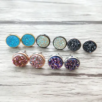 10 pairs Round Shape geode Gem Stone Stud Earrings,Natural druse Quartz Titanium Stud Earrings ER617
10 pairs Round Shape geode Gem Stone Stud Earrings,Natural druse Quartz Titanium Stud Earrings ER617