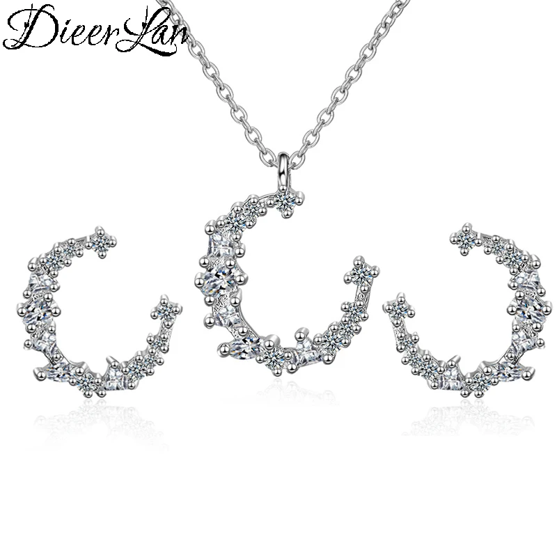 2019 Bijoux Bridal Jewelry Sets 925 Sterling Silver Moon Choker Necklaces Statement Cubic Zirconia Earrings for Women Brincos
2019 Bijoux Bridal Jewelry Sets 925 Sterling Silver Moon Choker Necklaces Statement Cubic Zirconia Earrings for Women Brincos