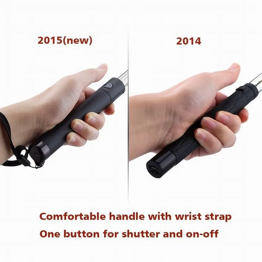 Portefeuille Selfie Stick Handheld Extended Monopod UNIVERSAL Stand for iPhone 6 S 6s Plus SE Galaxy S7 S6 Edge S8 Mobile Holder (6)