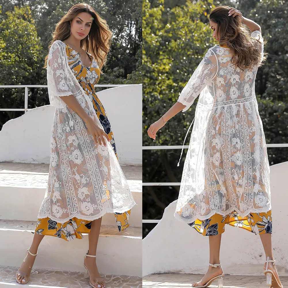 Solid Color Crochet Flower Embroidery Cardigan Straps Draped Irregular Lace Blouse 2019 Summer Women's New Outfits SN3454
Solid Color Crochet Flower Embroidery Cardigan Straps Draped Irregular Lace Blouse 2019 Summer Women's New Outfits SN3454