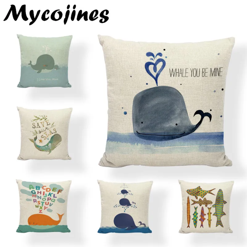 Lovely Whale Cushion Cover Cartoon Fish Linen Cotton SAVE SEAS Sea Star 45*45Cm Square Home Sofa Car Decorate Throw Pillow Cover
Lovely Whale Cushion Cover Cartoon Fish Linen Cotton SAVE SEAS Sea Star 45*45Cm Square Home Sofa Car Decorate Throw Pillow Cover