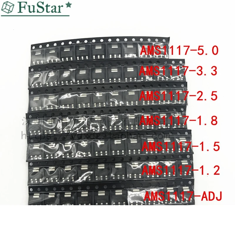 70pcs kit Voltage Regulator Kit AMS1117 1.2V/1.5V/1.8V/2.5V/3.3V/5.0V/ADJ lm1117 AMS1117-1.2 AMS1117-1.8 AMS1117-2.5 AMS1117-3.3
70pcs kit Voltage Regulator Kit AMS1117 1.2V/1.5V/1.8V/2.5V/3.3V/5.0V/ADJ lm1117 AMS1117-1.2 AMS1117-1.8 AMS1117-2.5 AMS1117-3.3
