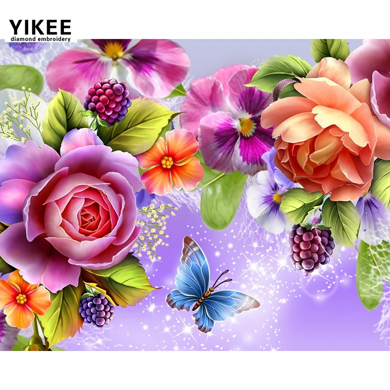 YIKEE Diamond Painting Flower with Butterfly 5d Full Square/Round Drill Picture Of Rhinestones Beadwork h427
YIKEE Diamond Painting Flower with Butterfly 5d Full Square/Round Drill Picture Of Rhinestones Beadwork h427