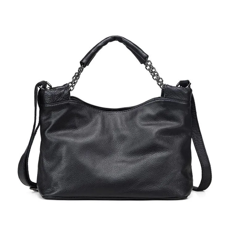 100% leather handbag 2018 new European and American head layer cowhide shoulder bag pure color metal leather handbag for ladies
100% leather handbag 2018 new European and American head layer cowhide shoulder bag pure color metal leather handbag for ladies