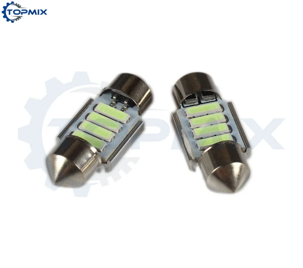 Фото 10 шт./лот супер яркие 31 мм 7020 festoon SMD 4LED Canbus безотказные Автомобильные светодиодные