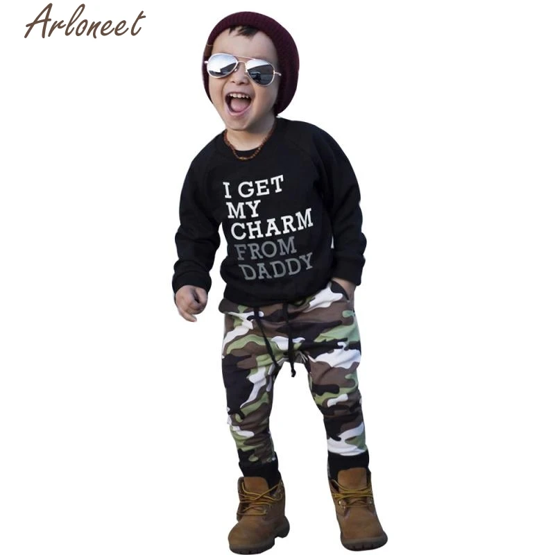 ARLONEET Winter Toddler Kids Baby Boy Clothes Set Letter T shirt Tops+Camouflage Pants Outfits Clothes Set P30 Dec07
ARLONEET Winter Toddler Kids Baby Boy Clothes Set Letter T shirt Tops+Camouflage Pants Outfits Clothes Set P30 Dec07
