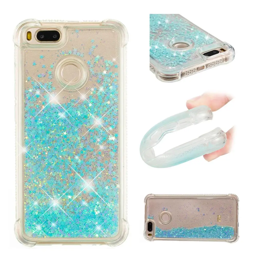 Dynamic Liquid Glitter Sand Quicksand TPU Case for Xiaomi Mi A1 / Mi 5X - Silver Blue Star