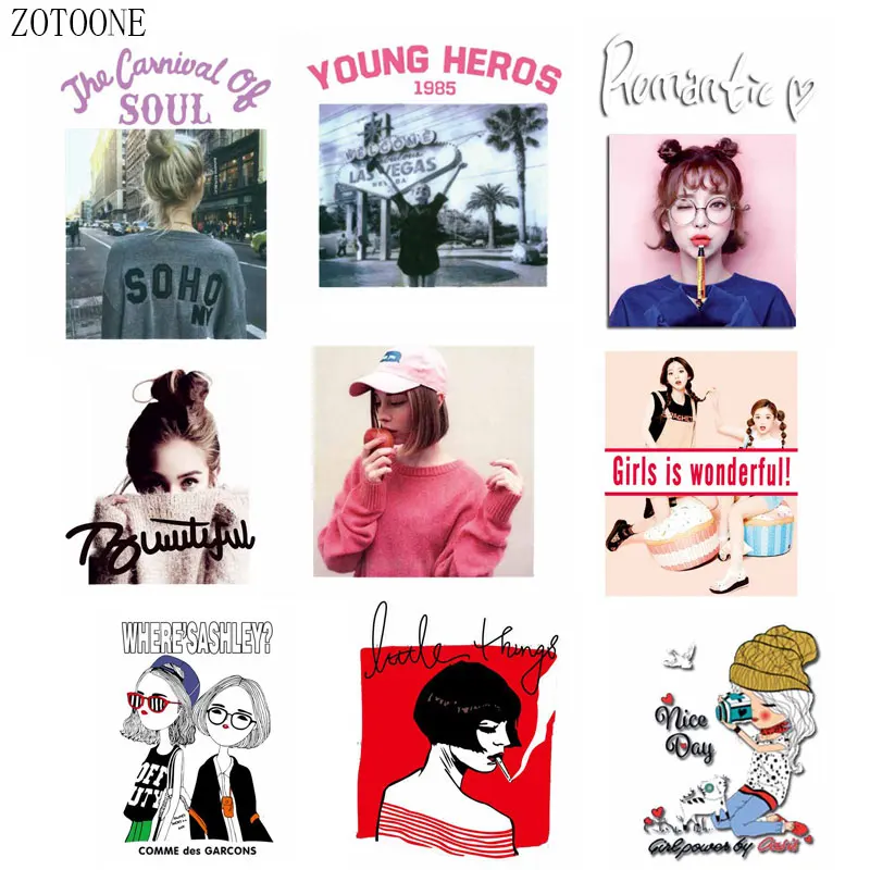 ZOTOONE Fashion girl heat transfer vinyl heat transfer ironing stickers DIY T-shirt letters decorative patch stickers hot press
ZOTOONE Fashion girl heat transfer vinyl heat transfer ironing stickers DIY T-shirt letters decorative patch stickers hot press