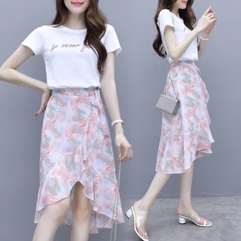 Floral Skirts Two Piece Set White Tops Ruffle Mermaid Print Elegant Clothing Vintage Letter Women Outfits Short Sleeve Korean
Floral Skirts Two Piece Set White Tops Ruffle Mermaid Print Elegant Clothing Vintage Letter Women Outfits Short Sleeve Korean