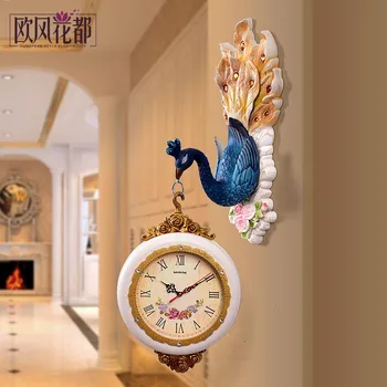 European double clock, mute, modern simple quartz clock, living room hanging decoration, peacock hanging clock
European double clock, mute, modern simple quartz clock, living room hanging decoration, peacock hanging clock