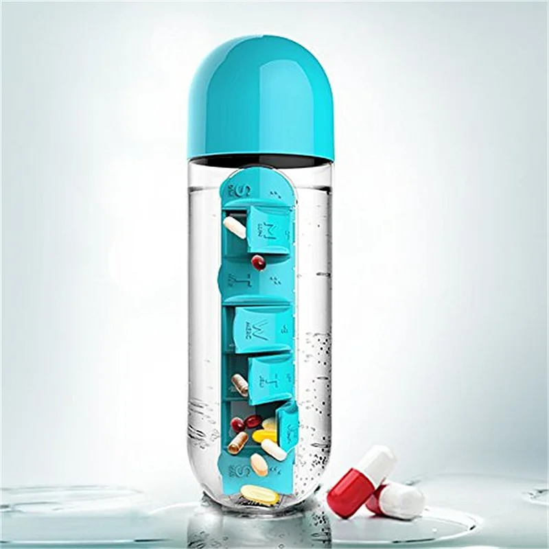 600ml 2 In 1 Pill Box Water Bottle Refillable Bottles 7 Compartments Medicine Organizer W/ Drinking Bottle Portable Storage Case
600ml 2 In 1 Pill Box Water Bottle Refillable Bottles 7 Compartments Medicine Organizer W/ Drinking Bottle Portable Storage Case