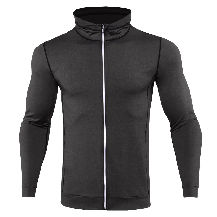 2019 Running Jackets Fitness Sports Coat Hooded Tight Hoodie Gym Soccer