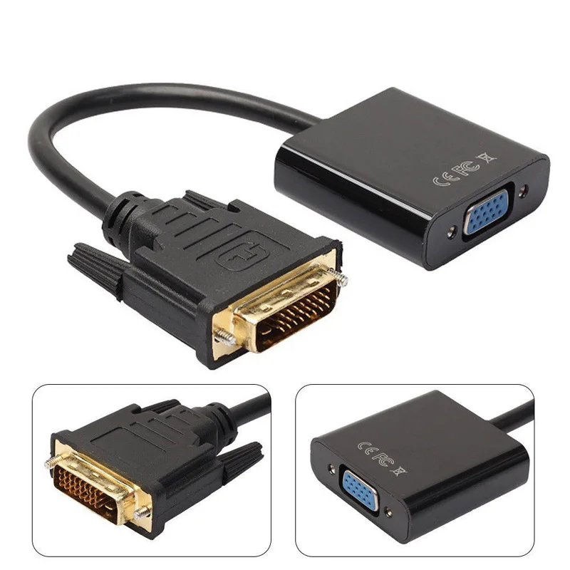 DVI-D 24+1 Pin Male to VGA 15Pin Female DVI Male to VGA Female Active Cable Adapter Converter for TV PS3 PS4 PC Display 1080P
DVI-D 24+1 Pin Male to VGA 15Pin Female DVI Male to VGA Female Active Cable Adapter Converter for TV PS3 PS4 PC Display 1080P