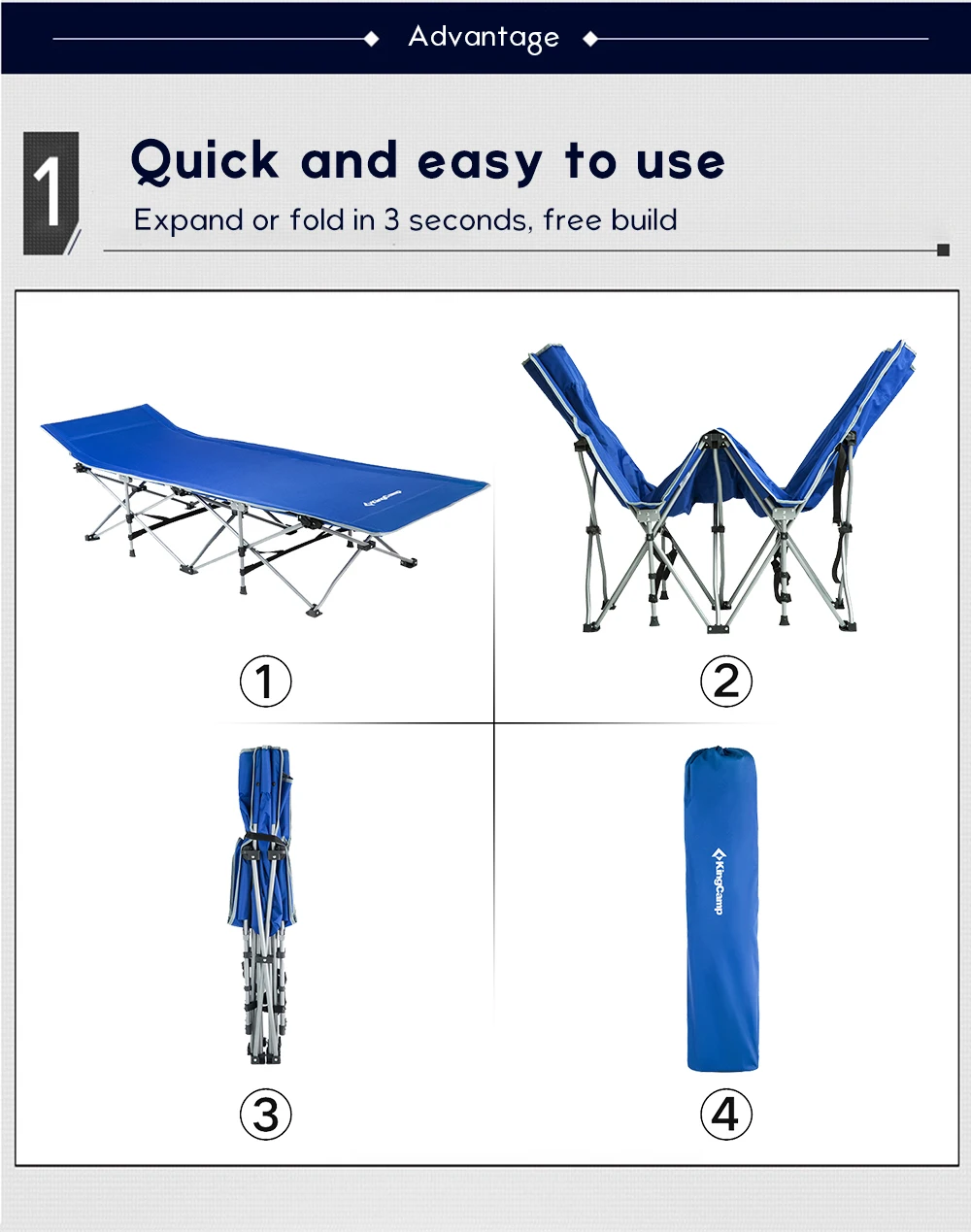 Stable Folding Camping Bed Outdoor 3