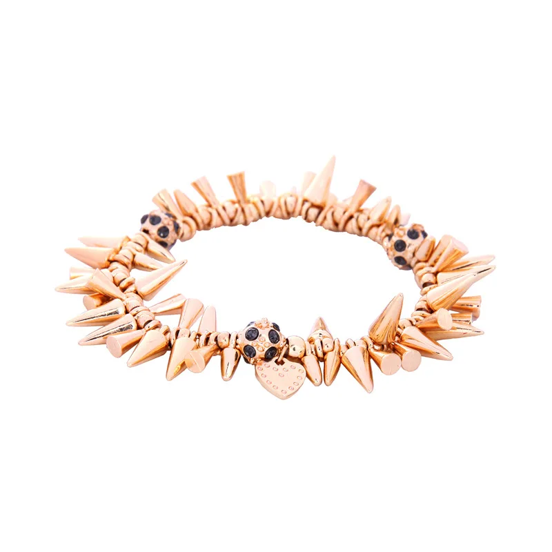 Personality Punk Irregular Rivet Ladies Bracelet Hyperbole Gold Color Heart Elastic Bracelets For Women
Personality Punk Irregular Rivet Ladies Bracelet Hyperbole Gold Color Heart Elastic Bracelets For Women