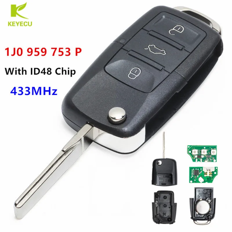 KEYECU 1J0 959 753 P 1J0959753P складной дистанционный ключ без ключа вход передатчик стартера сигнализация для VOLKSWAGEN 3B 433MHZ ID48 чип
KEYECU 1J0 959 753 P 1J0959753P складной дистанционный ключ без ключа вход передатчик стартера сигнализация для VOLKSWAGEN 3B 433MHZ ID48 чип