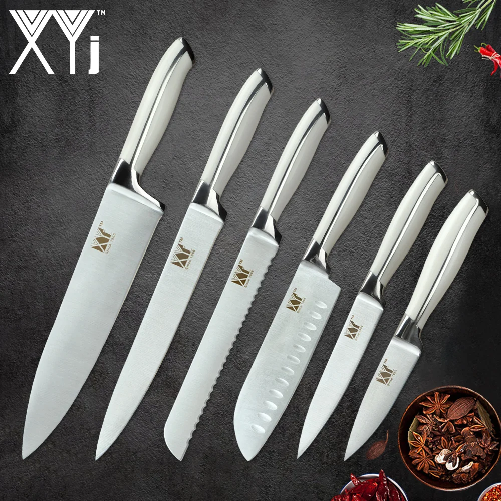 XYj 6 Piece Stainless Steel Knife Set High Carbon Sharp Thin Blade Comfortable Handle Kitchen Knives Meat Fish Cooking Tool
XYj 6 Piece Stainless Steel Knife Set High Carbon Sharp Thin Blade Comfortable Handle Kitchen Knives Meat Fish Cooking Tool