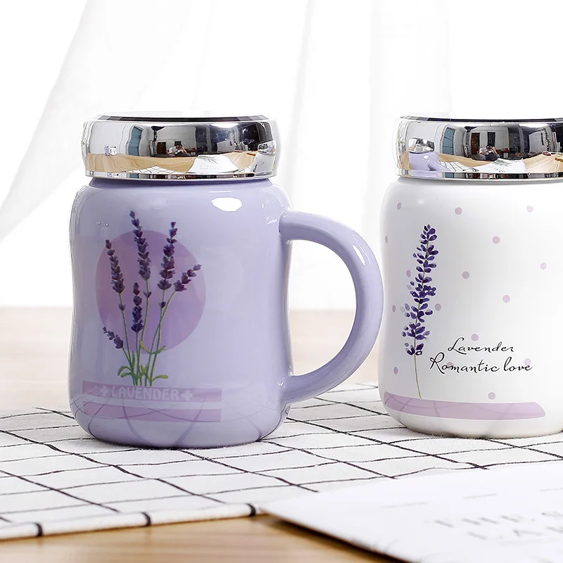 Lavender Cartoon Ceramic Water Mug with Cover,Fashion Cup Milk Juice cup Home Office Drinkware Mirror Seal Leakproof Mug 500ml
Lavender Cartoon Ceramic Water Mug with Cover,Fashion Cup Milk Juice cup Home Office Drinkware Mirror Seal Leakproof Mug 500ml