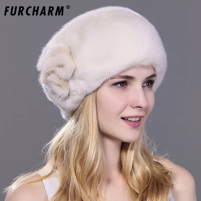 Women's Fur Hats Whole Real Mink Fur Hat with Floral Luxury Fashion Russian Winter Thick Warm High Quality Cap New Arrival
Women's Fur Hats Whole Real Mink Fur Hat with Floral Luxury Fashion Russian Winter Thick Warm High Quality Cap New Arrival