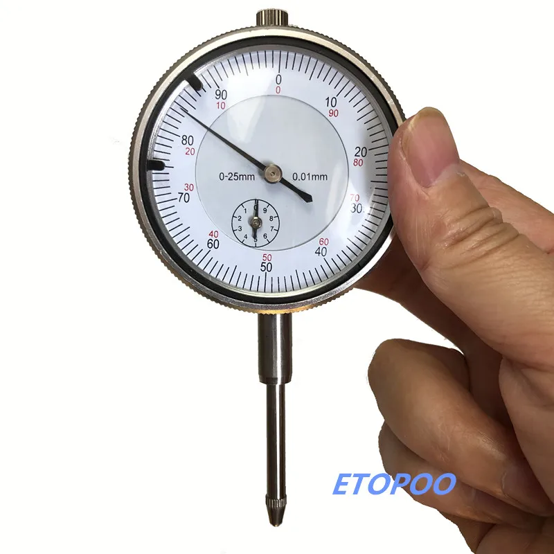 Precision 25mm 0.01mm Dial Indicator Gauge 0-25mm Meter Precise Indicator Gauge measure instrument Tool dial gauge micrometer
Precision 25mm 0.01mm Dial Indicator Gauge 0-25mm Meter Precise Indicator Gauge measure instrument Tool dial gauge micrometer