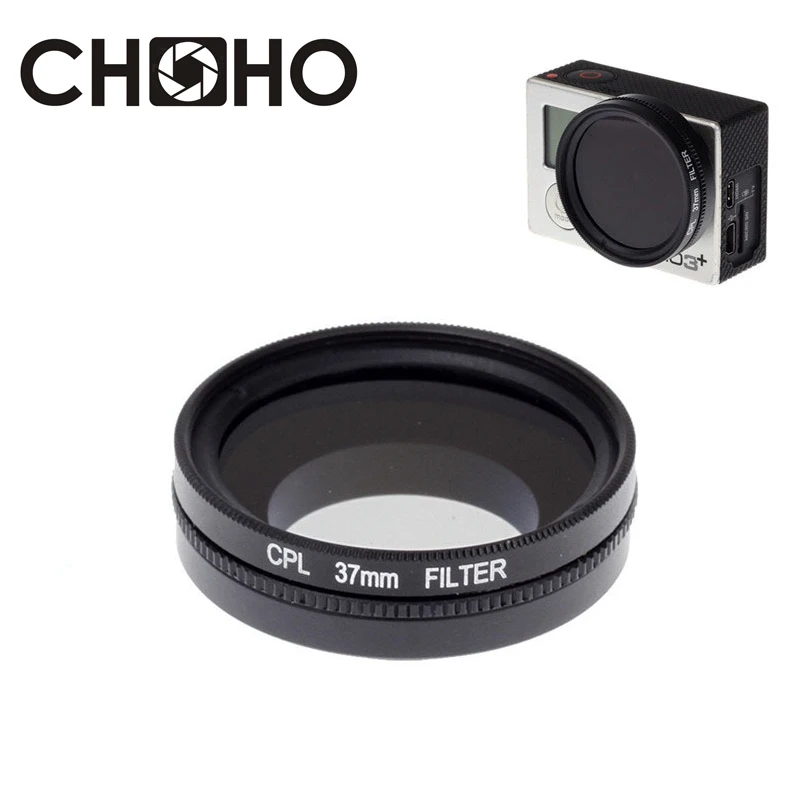 

37mm CPL Circular Polarizer Filter + Alloy Adapter Ring + Lens Cap filtor Protector for Gopro 3 3+ 4 Camera accessories