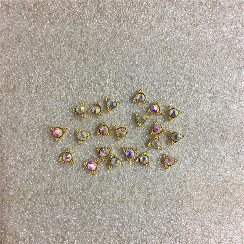 10 звёзд Золотой Новый стиль алмазные украшения AB цветные 3d для ногтей орнамент