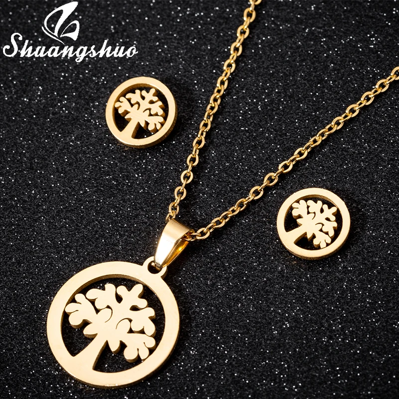 Shuangshuo Punk Circle Tree of Life Necklaces Earrings Link Chains For Women Men Necklaces Studs Trendy Plant Jewelry a Set Gift
Shuangshuo Punk Circle Tree of Life Necklaces Earrings Link Chains For Women Men Necklaces Studs Trendy Plant Jewelry a Set Gift