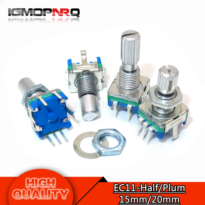 5PCS Half / Plum axis rotary encoder, handle length 15mm / 20mm code switch / EC11 / digital potentiometer with switch 5Pin 3Pin
5PCS Half / Plum axis rotary encoder, handle length 15mm / 20mm code switch / EC11 / digital potentiometer with switch 5Pin 3Pin
