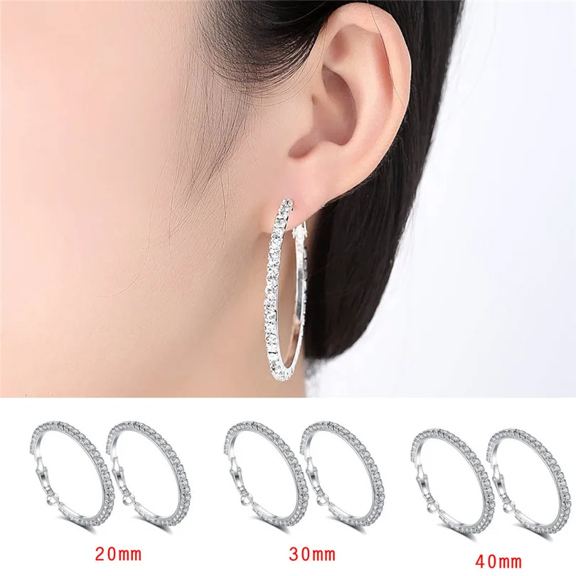 Fashion Korean Earrings Temperament Ladies Big Earrings Full Diamond Earrings Ear Clip Jewelry Oorbellen Voor Vrouwen 40AP192
