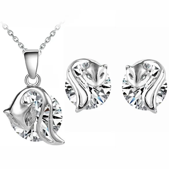 fox Pendant ZirconNecklace Earrings sets top quality Lovers gift Free drop Shipping new arrive fashion accessories Jewelry
fox Pendant ZirconNecklace Earrings sets top quality Lovers gift Free drop Shipping new arrive fashion accessories Jewelry