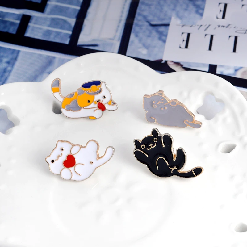 4pcs Black White Grey Lazy Cat Carrying Heart Lying Kitten Brooch Pins Jacket T-shirt Pin Badge Cartoon Animal Jewelry Gift
4pcs Black White Grey Lazy Cat Carrying Heart Lying Kitten Brooch Pins Jacket T-shirt Pin Badge Cartoon Animal Jewelry Gift