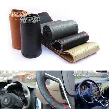Genuine Cowhide Car Braid Leather Steering Wheel Cover 38CM Universal Size Black Grey Beige Brown Color Interior Accessories
Genuine Cowhide Car Braid Leather Steering Wheel Cover 38CM Universal Size Black Grey Beige Brown Color Interior Accessories