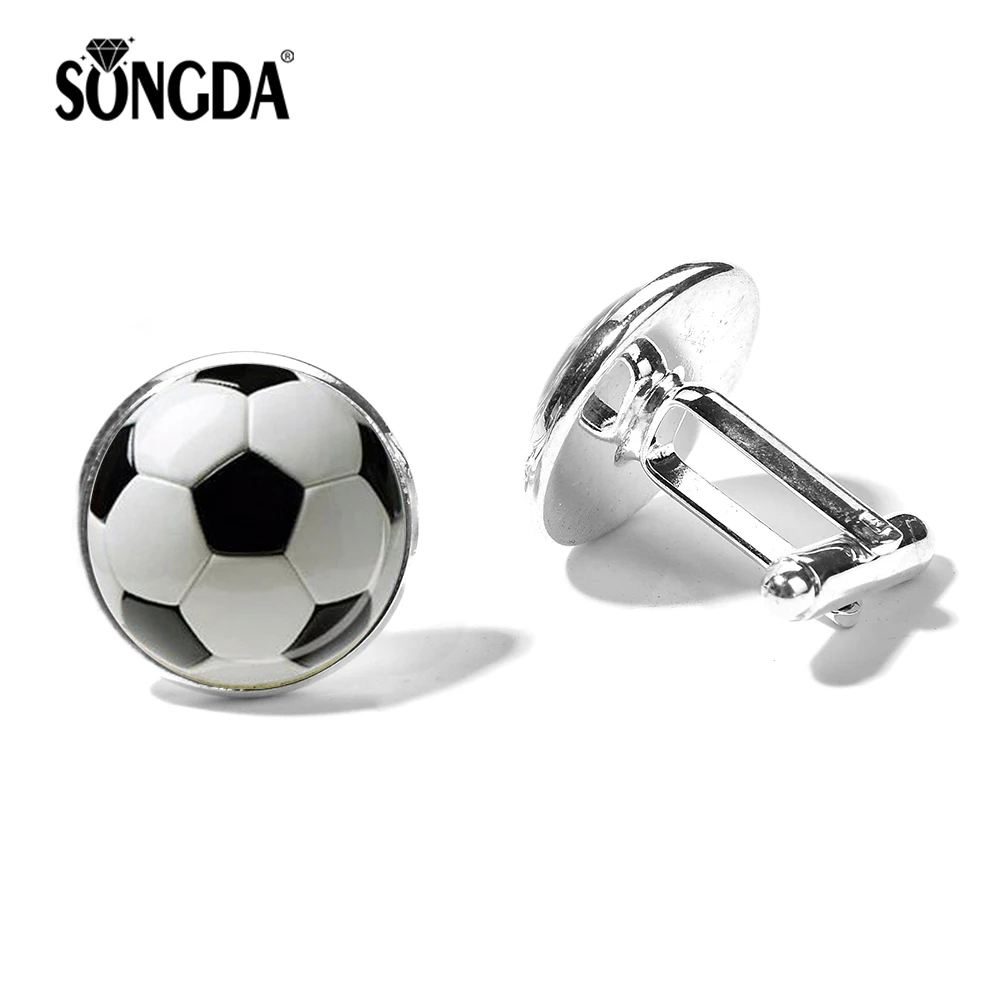 SONGDA Novelty Football Cufflinks for Mens Sport Fashion Soccer Design Pattern Cuff Buttons Glass Dome Suit Shirt Cuff Links Fan
SONGDA Novelty Football Cufflinks for Mens Sport Fashion Soccer Design Pattern Cuff Buttons Glass Dome Suit Shirt Cuff Links Fan