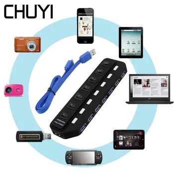 USB 3.0 Hub 4 Ports 7 Ports USB-A USB3.0 With DC 5V/2A Power Supply LED ON/OFF Switch USB C Splitter Adapter For PC Laptop
USB 3.0 Hub 4 Ports 7 Ports USB-A USB3.0 With DC 5V/2A Power Supply LED ON/OFF Switch USB C Splitter Adapter For PC Laptop