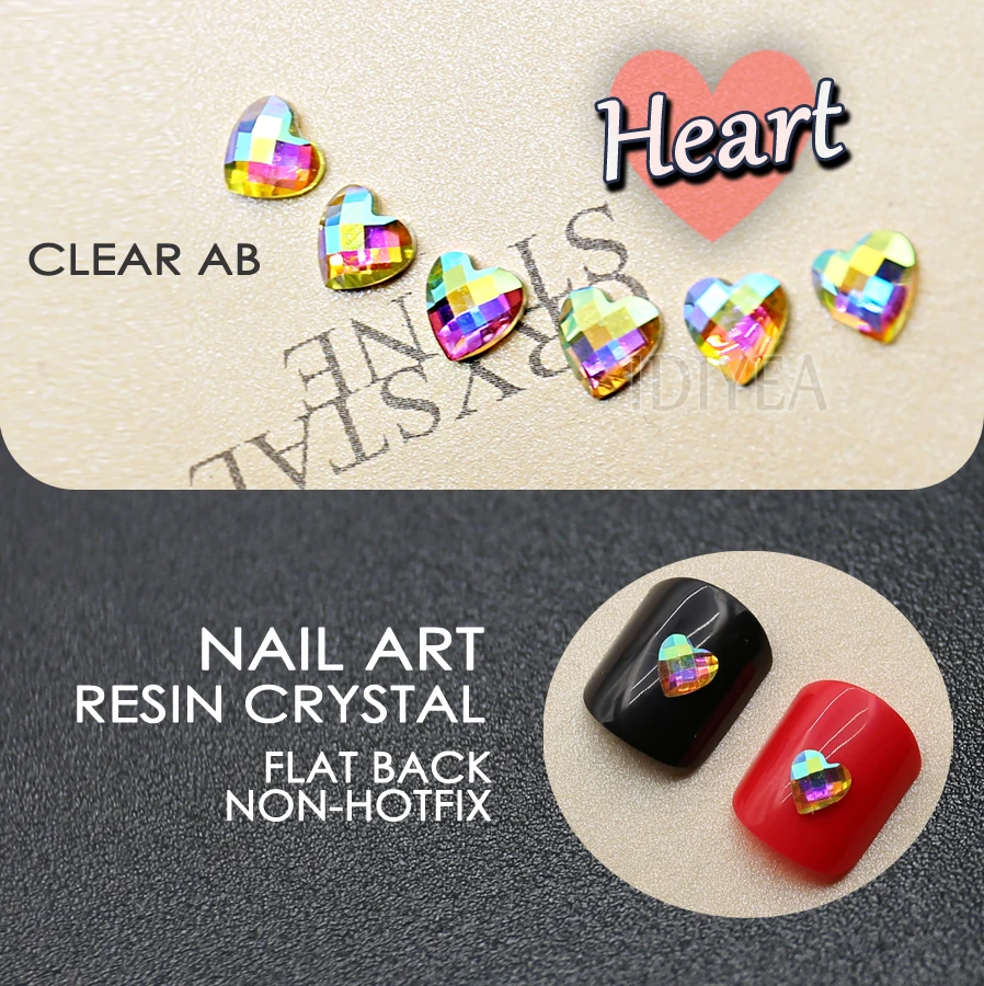 Graceful ! 400pcs/lot Heart shape 6X6mm Clear AB Nail Crystals Resin Non Hotfix Flatback Rhinestones glitters for DIY Nails Art
Graceful ! 400pcs/lot Heart shape 6X6mm Clear AB Nail Crystals Resin Non Hotfix Flatback Rhinestones glitters for DIY Nails Art