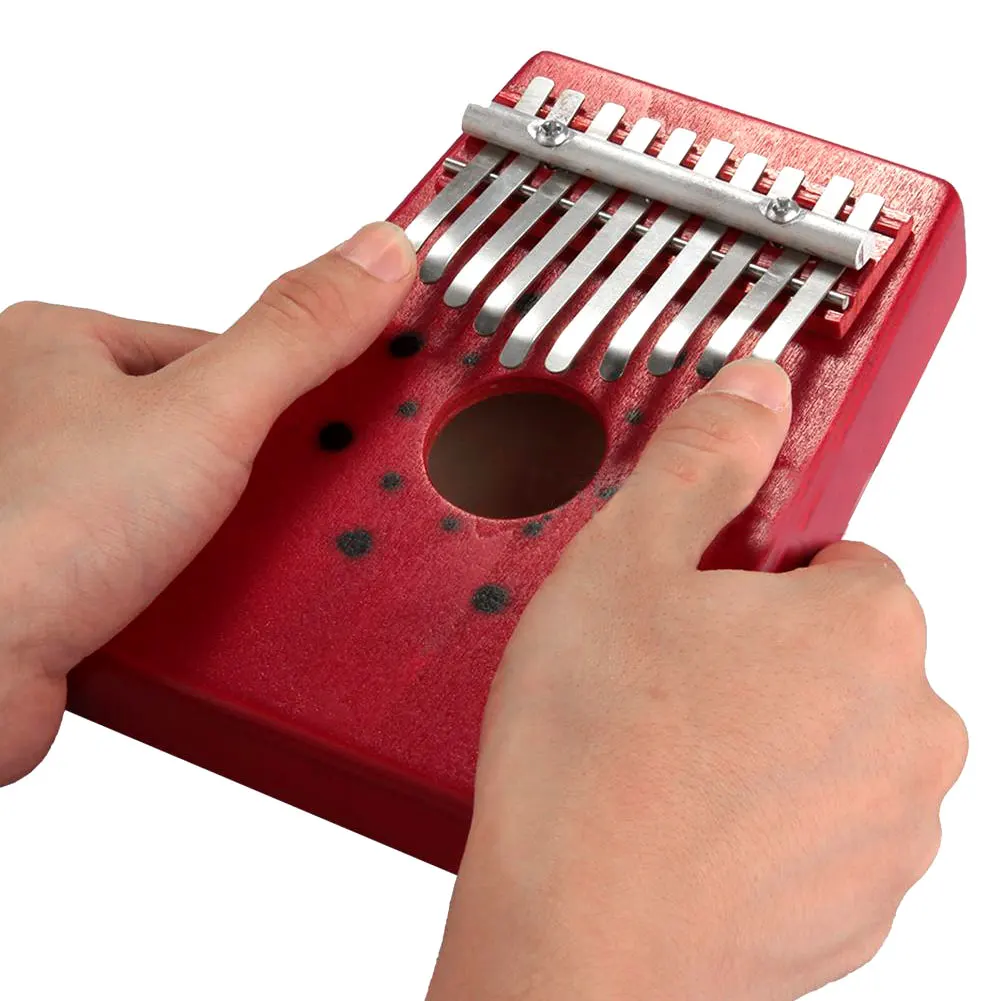 Image SEWS 2015 Hot Sale Red 10Keys Kalimba Thumb Piano Traditional Musical Instrument Portable Great Gift Drop Shipping