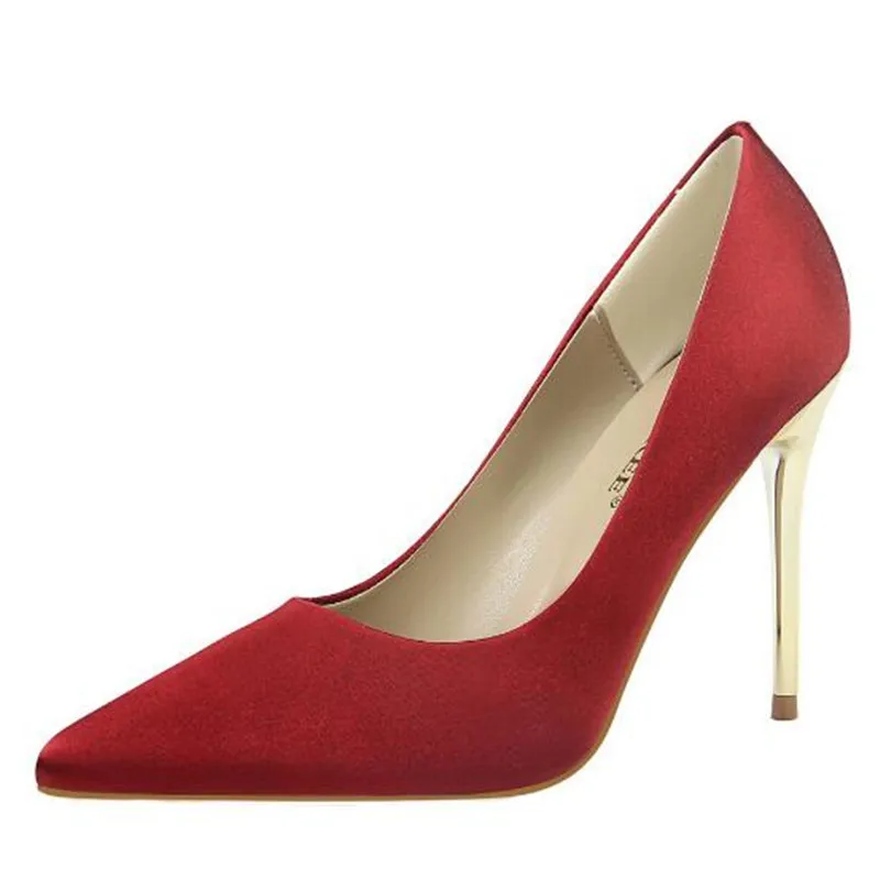 Concise Solid Silk Shallow Women Pumps Sexy Pointed Toe Show Thin High Heels Shoes Fashion Women's Dress Shoes
Concise Solid Silk Shallow Women Pumps Sexy Pointed Toe Show Thin High Heels Shoes Fashion Women's Dress Shoes