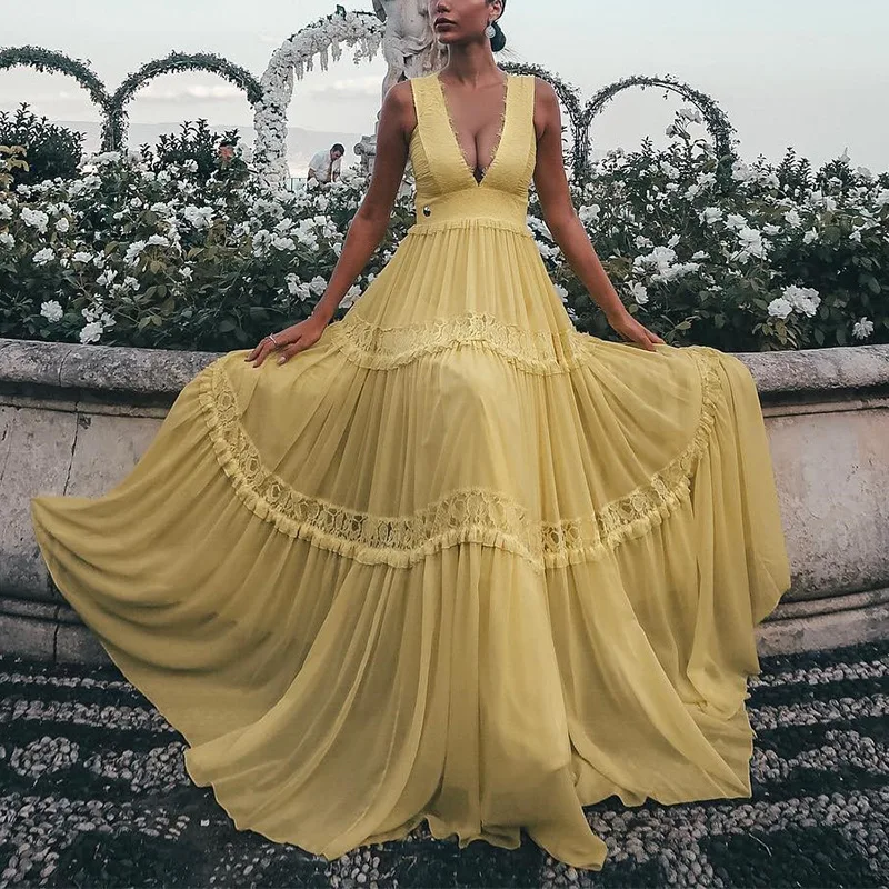 Fashion Solid Woman Dress 2019 Spring Summer V Neck Sleeveless Boho Maxi Dresses Spaghetti Strap Vestido
Fashion Solid Woman Dress 2019 Spring Summer V Neck Sleeveless Boho Maxi Dresses Spaghetti Strap Vestido